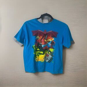 Minecraft Mojang Jinx Blue short sleeve Graphic T-Shirt Youth Size Medium 2016